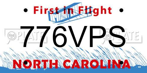 776VPS North Carolina License Plate