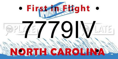 7779IV North Carolina License Plate