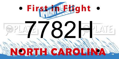 7782H North Carolina License Plate