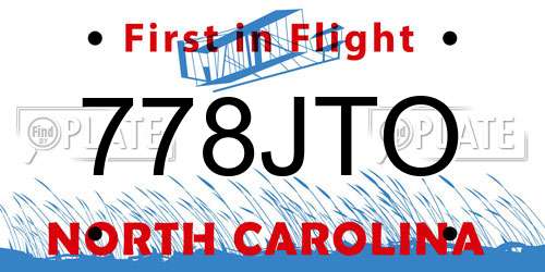 778JTO North Carolina License Plate