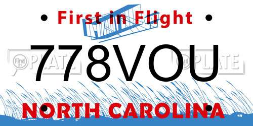 778VOU North Carolina License Plate