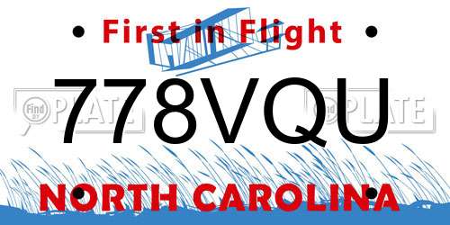 778VQU North Carolina License Plate