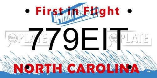 779EIT North Carolina License Plate