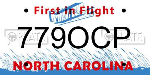 779OCP North Carolina License Plate