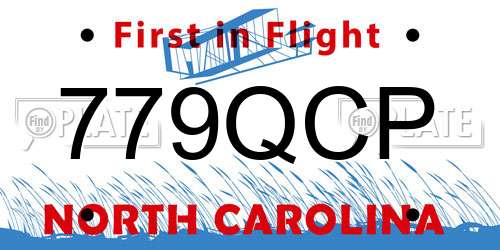 779QCP North Carolina License Plate
