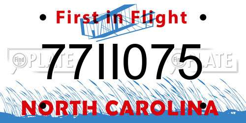 77II075 North Carolina License Plate