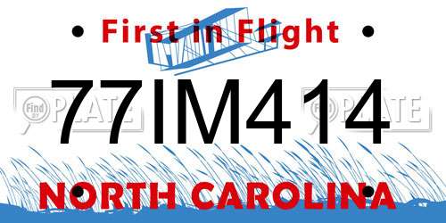 77IM414 North Carolina License Plate