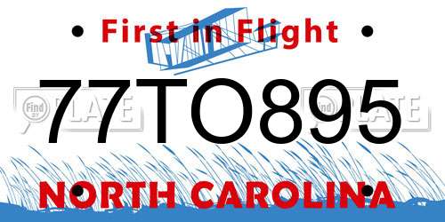 77TO895 North Carolina License Plate