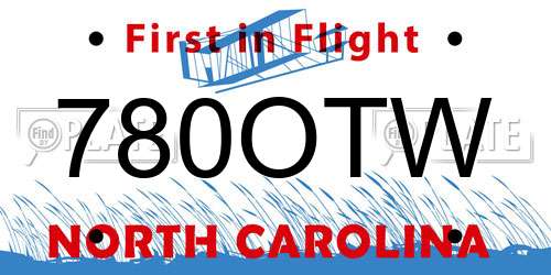 780OTW North Carolina License Plate
