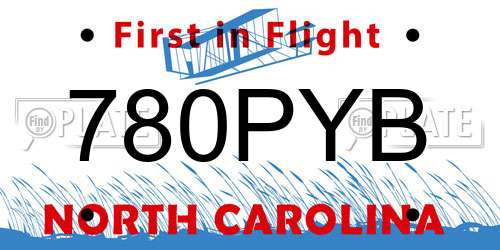 780PYB North Carolina License Plate