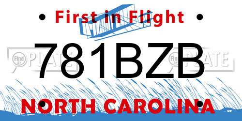 781BZB North Carolina License Plate