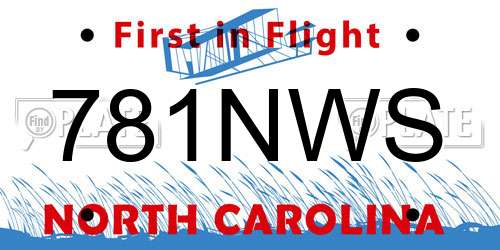 781NWS North Carolina License Plate