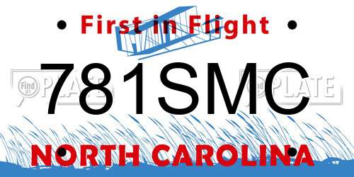 781SMC North Carolina License Plate