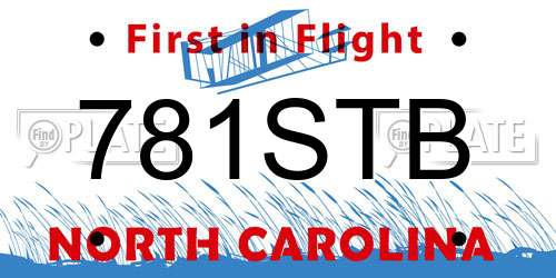 781STB North Carolina License Plate