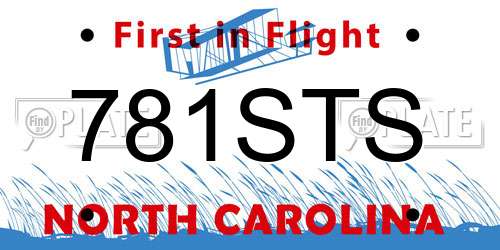 781STS North Carolina License Plate