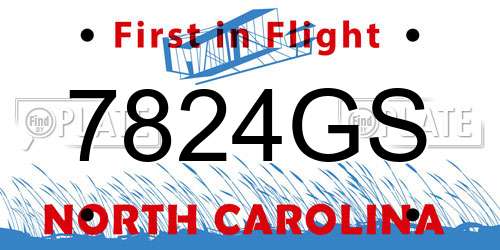 7824GS North Carolina License Plate