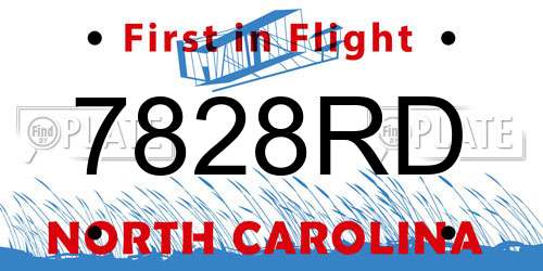 7828RD North Carolina License Plate