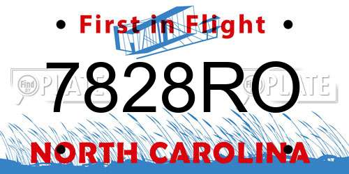 7828RO North Carolina License Plate