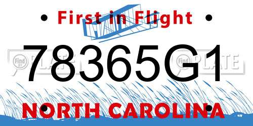 78365G1 North Carolina License Plate