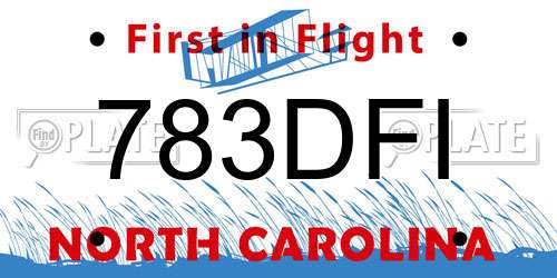 783DFI North Carolina License Plate