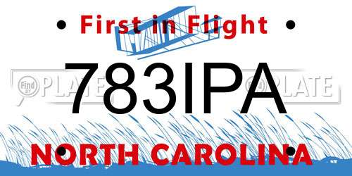 783IPA North Carolina License Plate