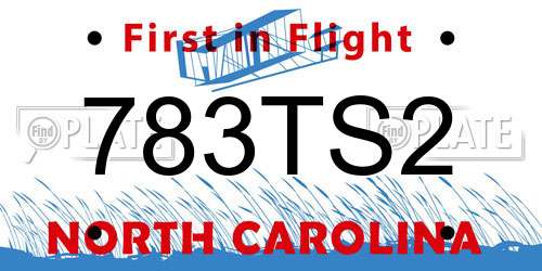 783TS2 North Carolina License Plate