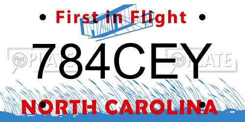 784CEY North Carolina License Plate