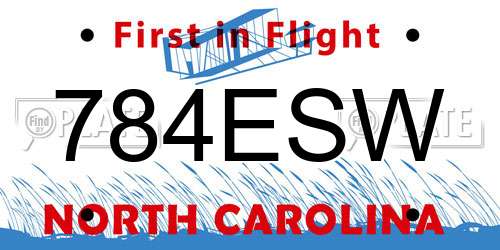 784ESW North Carolina License Plate
