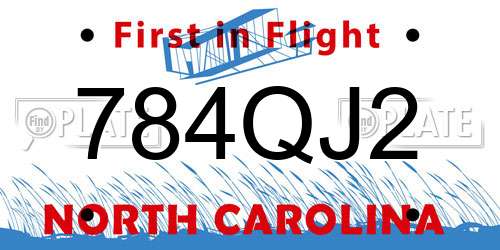 784QJ2 North Carolina License Plate