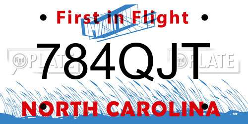 784QJT North Carolina License Plate