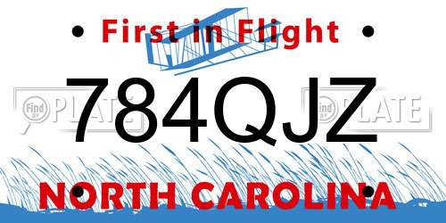 784QJZ North Carolina License Plate