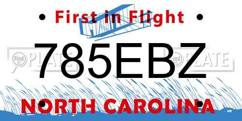 785EBZ North Carolina License Plate