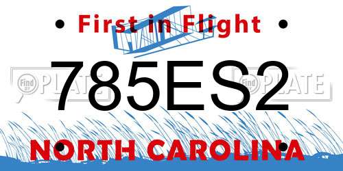 785ES2 North Carolina License Plate