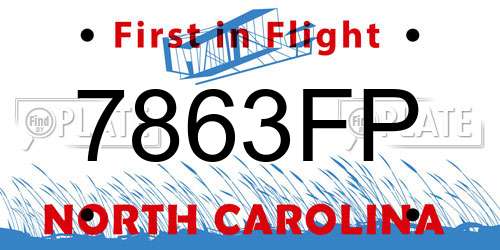 7863FP North Carolina License Plate
