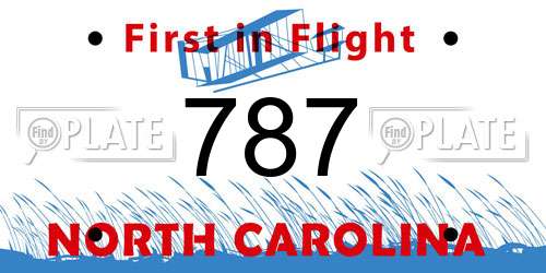 787 North Carolina License Plate
