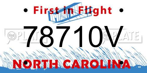 78710V North Carolina License Plate