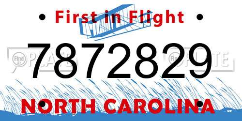 7872829 North Carolina License Plate