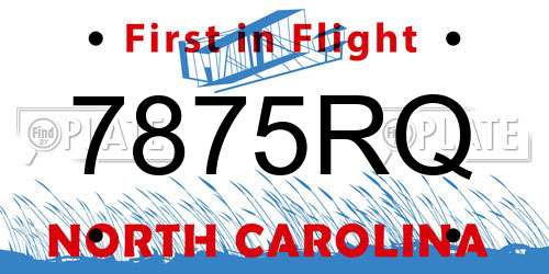 7875RQ North Carolina License Plate