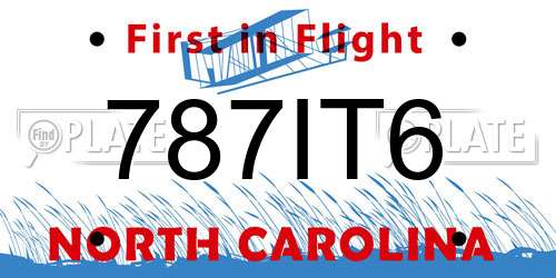 787IT6 North Carolina License Plate