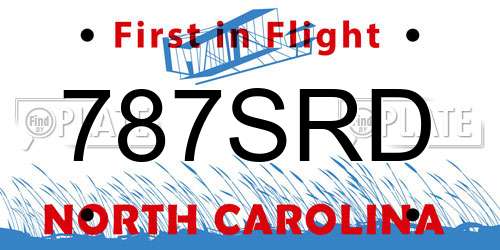 787SRD North Carolina License Plate