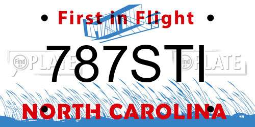 787STI North Carolina License Plate