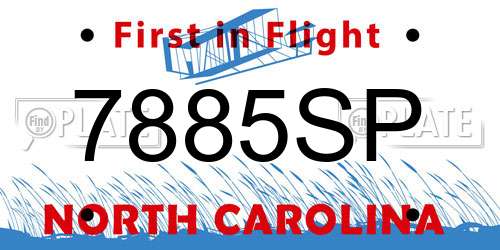 7885SP North Carolina License Plate