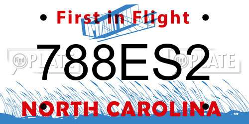 788ES2 North Carolina License Plate