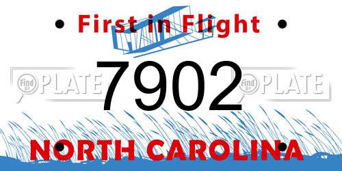 7902 North Carolina License Plate