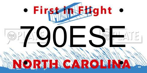 790ESE North Carolina License Plate