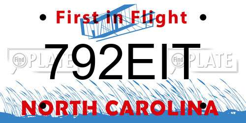 792EIT North Carolina License Plate
