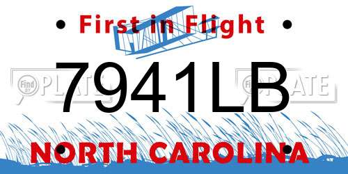 7941LB North Carolina License Plate