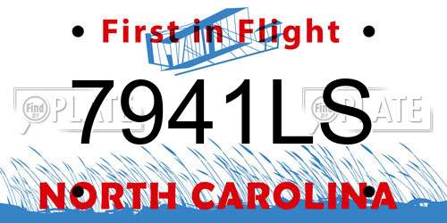 7941LS North Carolina License Plate