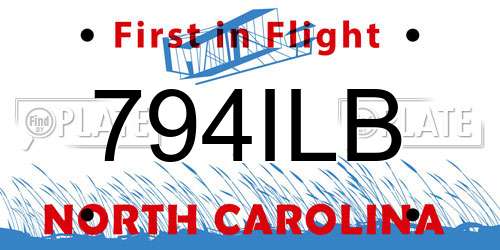 794ILB North Carolina License Plate