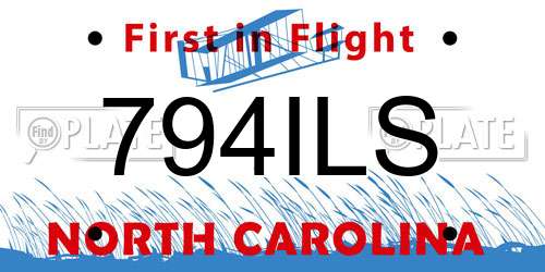 794ILS North Carolina License Plate